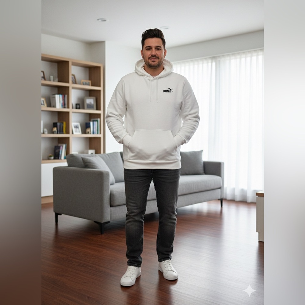 Puma Men’s Classic White Hoodie | New With Tags (NWT) | Size XL
